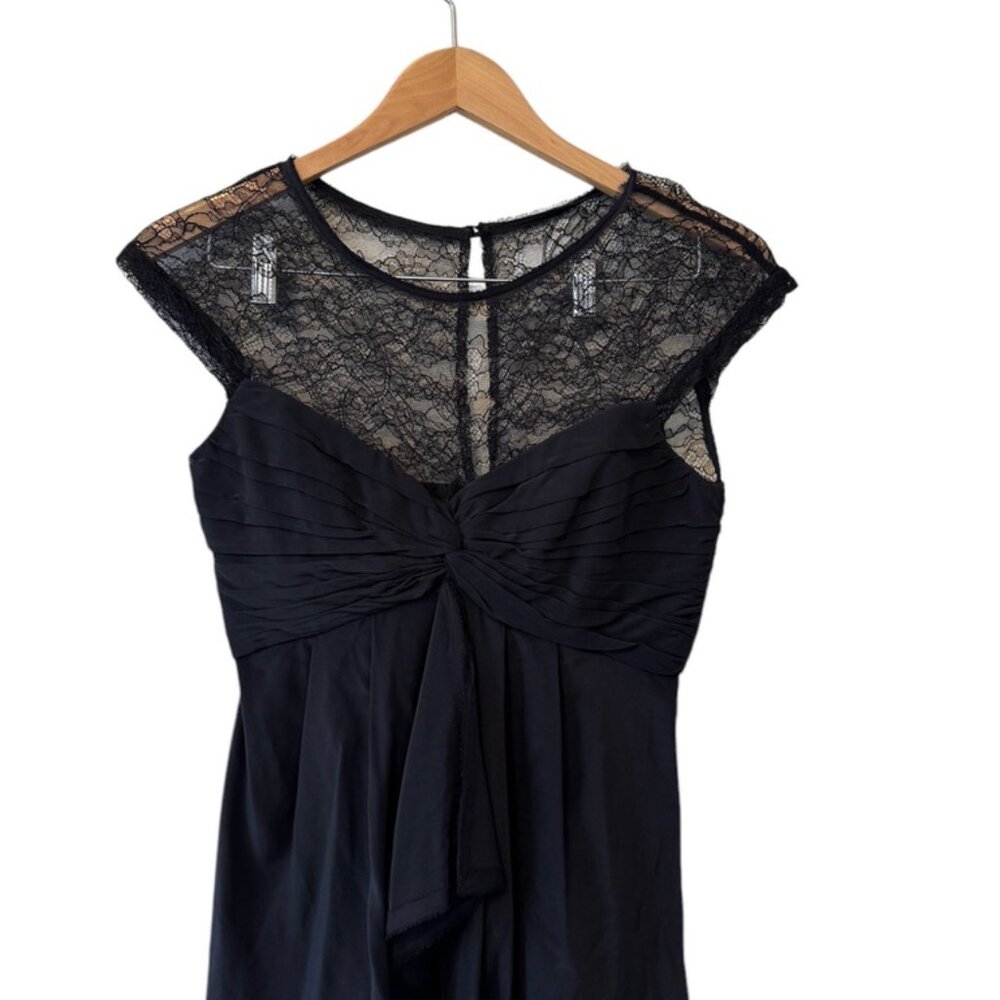 BCBG Black Lace and Silk Blouse